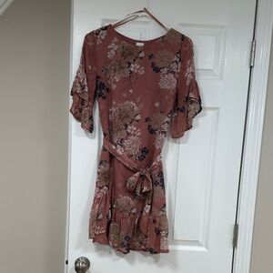 Selfie Leslie Mauve Floral Mini Dress